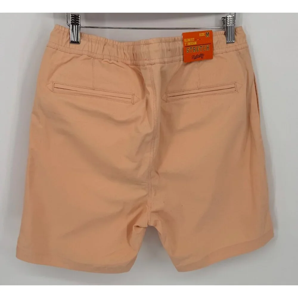 Huntington Mens Lightweight Peach Stretch Slim Fit Casual Shorts NWT